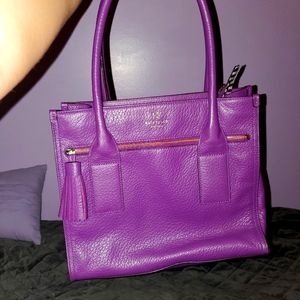 Purple kate spade new york shoulder hand bag